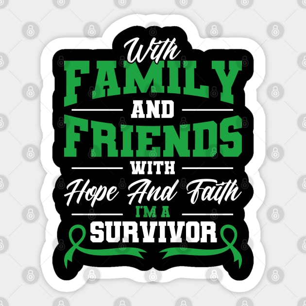 With Hope And Faith I'm A Survivor Liver Cancer Awareness Sticker by Toeffishirts